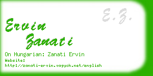 ervin zanati business card